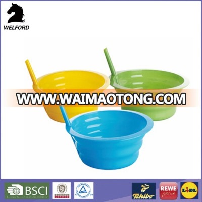 Bsci Certification Reusable Drinking Straw Plastic Bowl With Straw